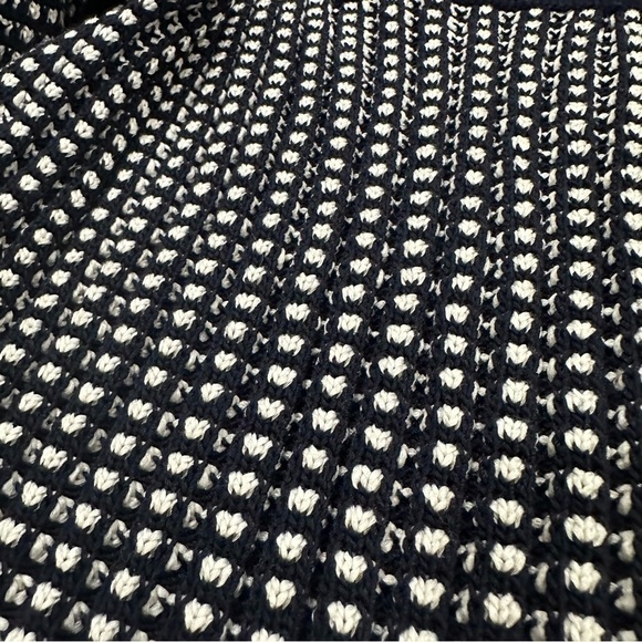 ST. JOHN knit cardigan sweater navy and white - Picture 4 of 9
